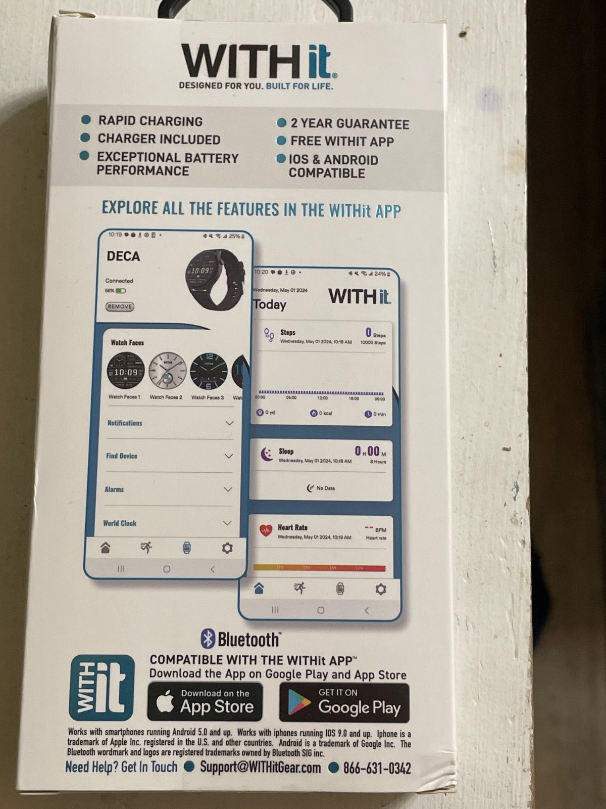 Withit Smartwatch Black Touchscreen Display NEW Amoled DECA (NEW)