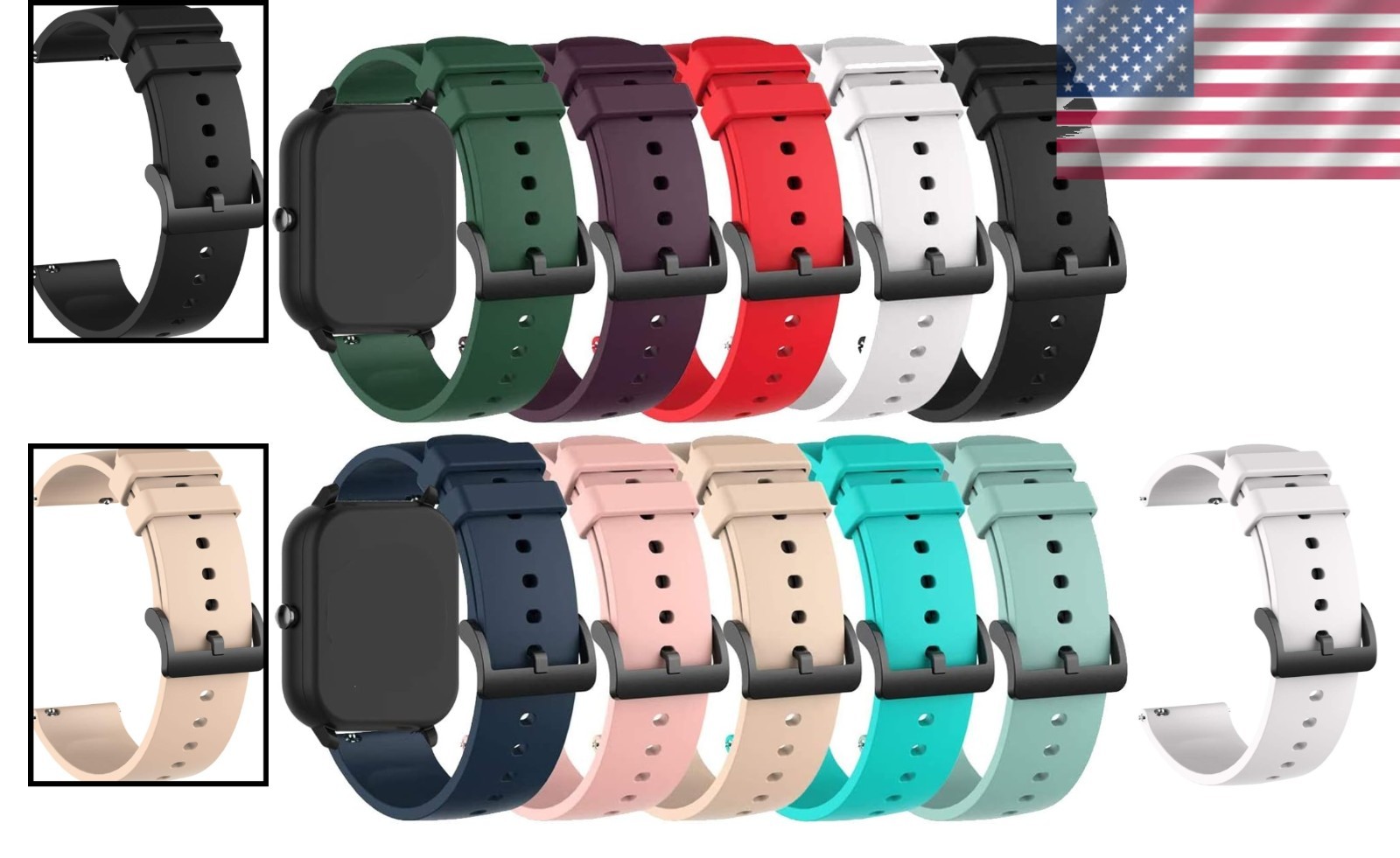 Stylish Silicone Replacement Band for Popglory P22/P32/P36/P96 Smartwatch – 20MM