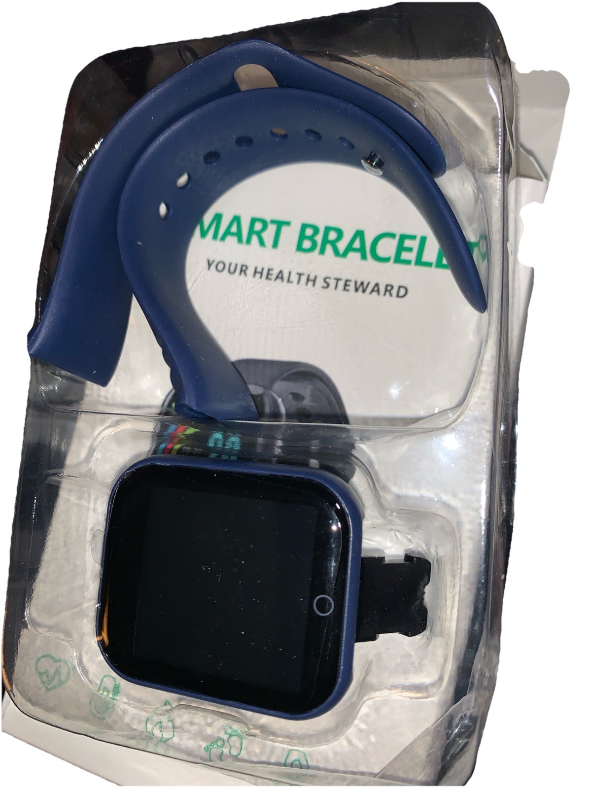 Smart Watch Black Health Checker Workout Step Counter Heart Rate Monitor Blue