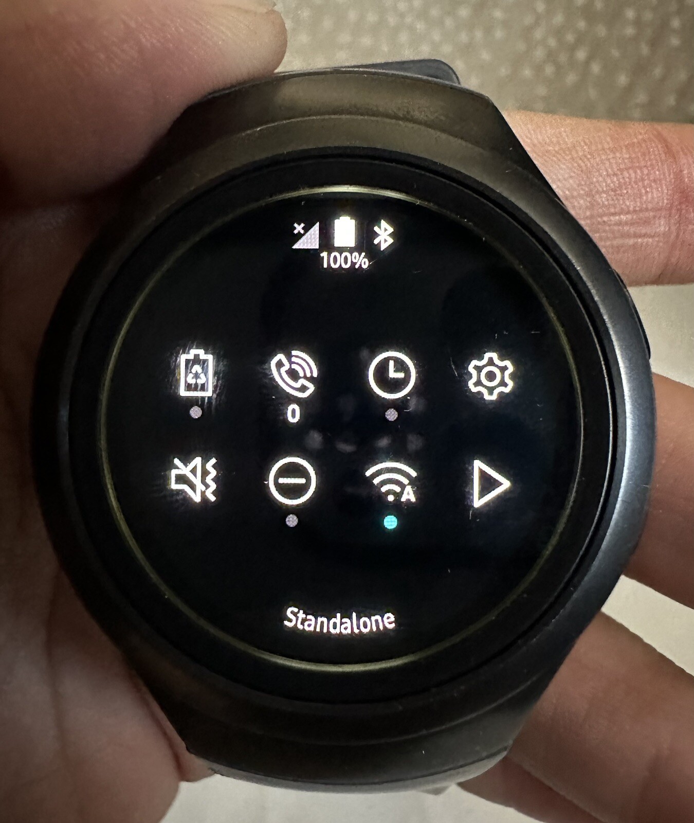 Samsung Gear S2 Stainless Steel SM-R730A 316L Black Case Black Band