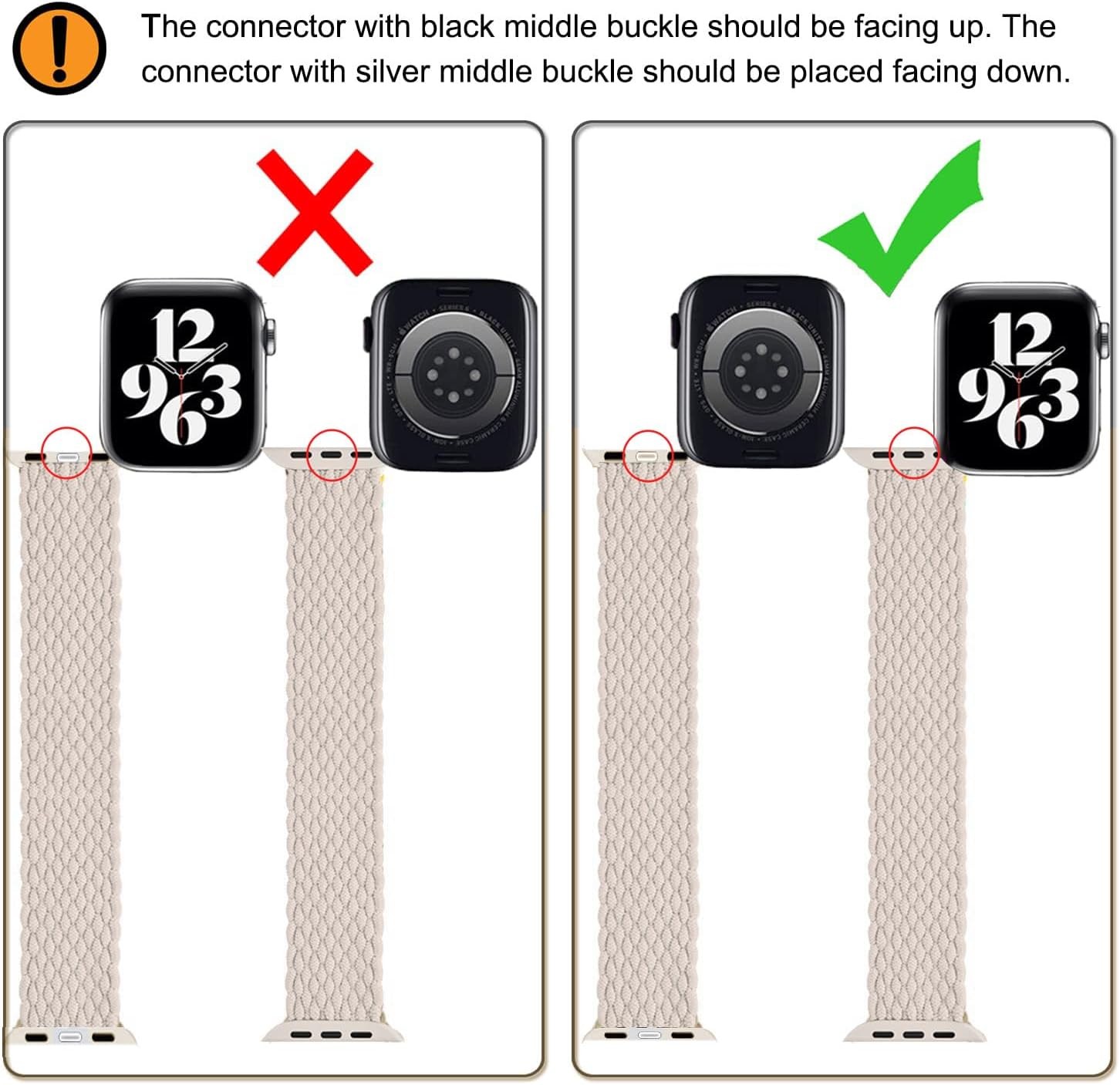 2 Pack Braided Solo Loop Strap Compatible with Apple Watch 40mm 41mm
