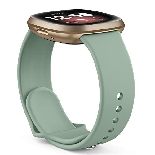 2 Pack Soft Silicone Strap Compatible with Fitbit Sense 2 and Versa 4 Smart Watc