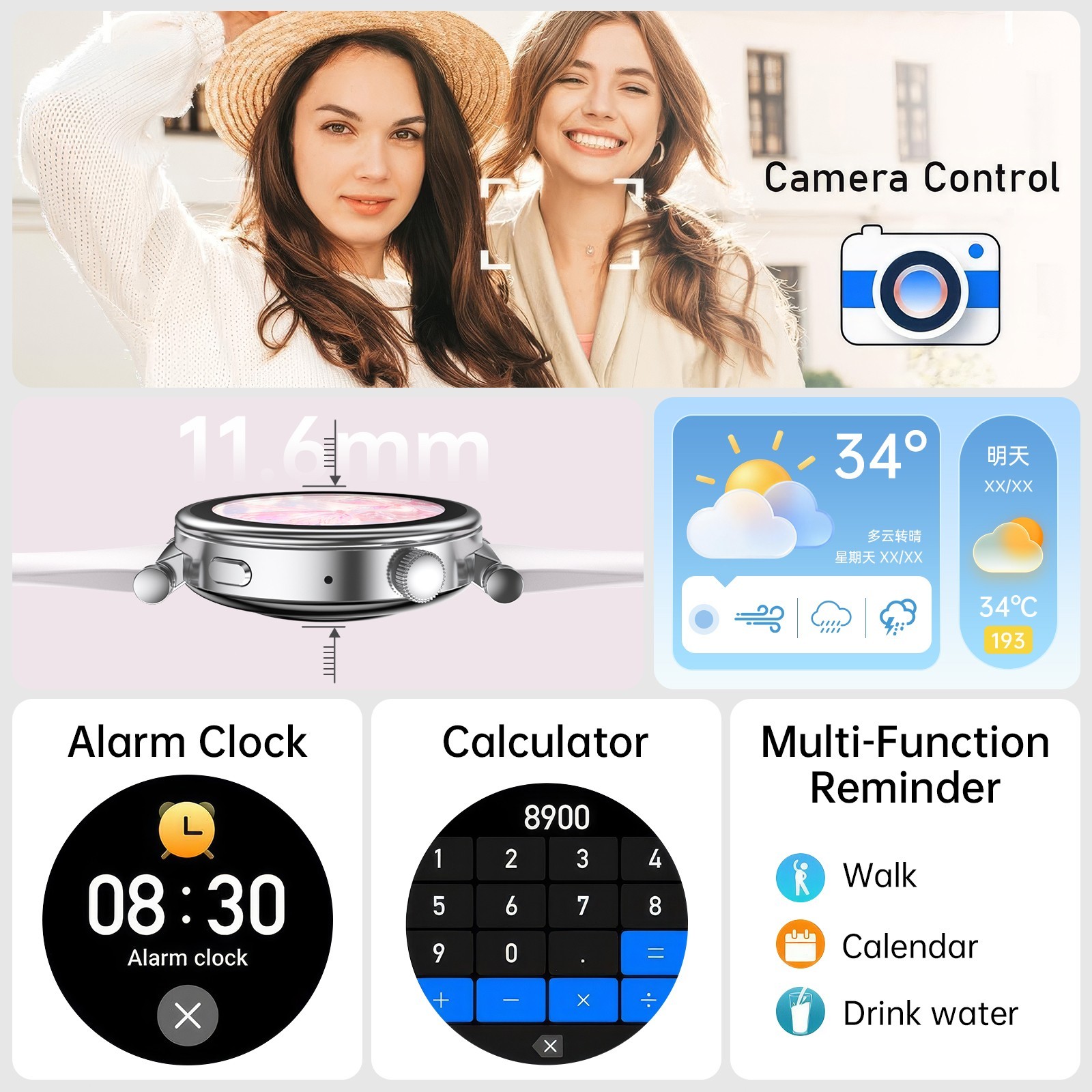 W&O 2026 Smart Watch For Men/Women, Waterproof Smartwatch Bluetooth w/ 7 Straps