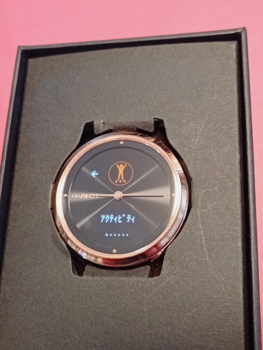 GARMIN vivomove Luxe 18K Rose Gold PVD Milanese Hybrid Smartwatch 42mm 1.65″