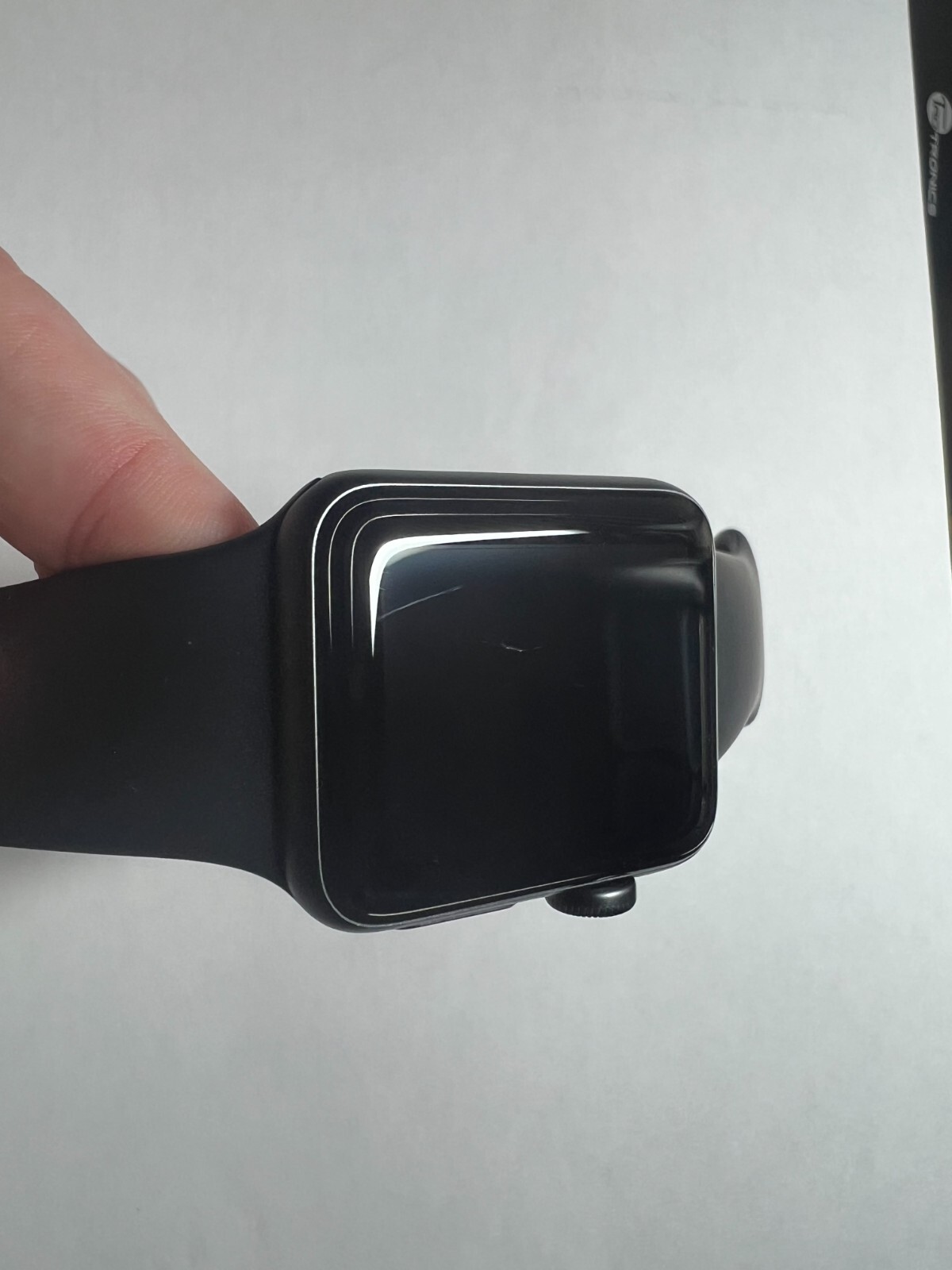 Apple Watch Series 3 38mm Space Gray Aluminum Case with Black Sport Band