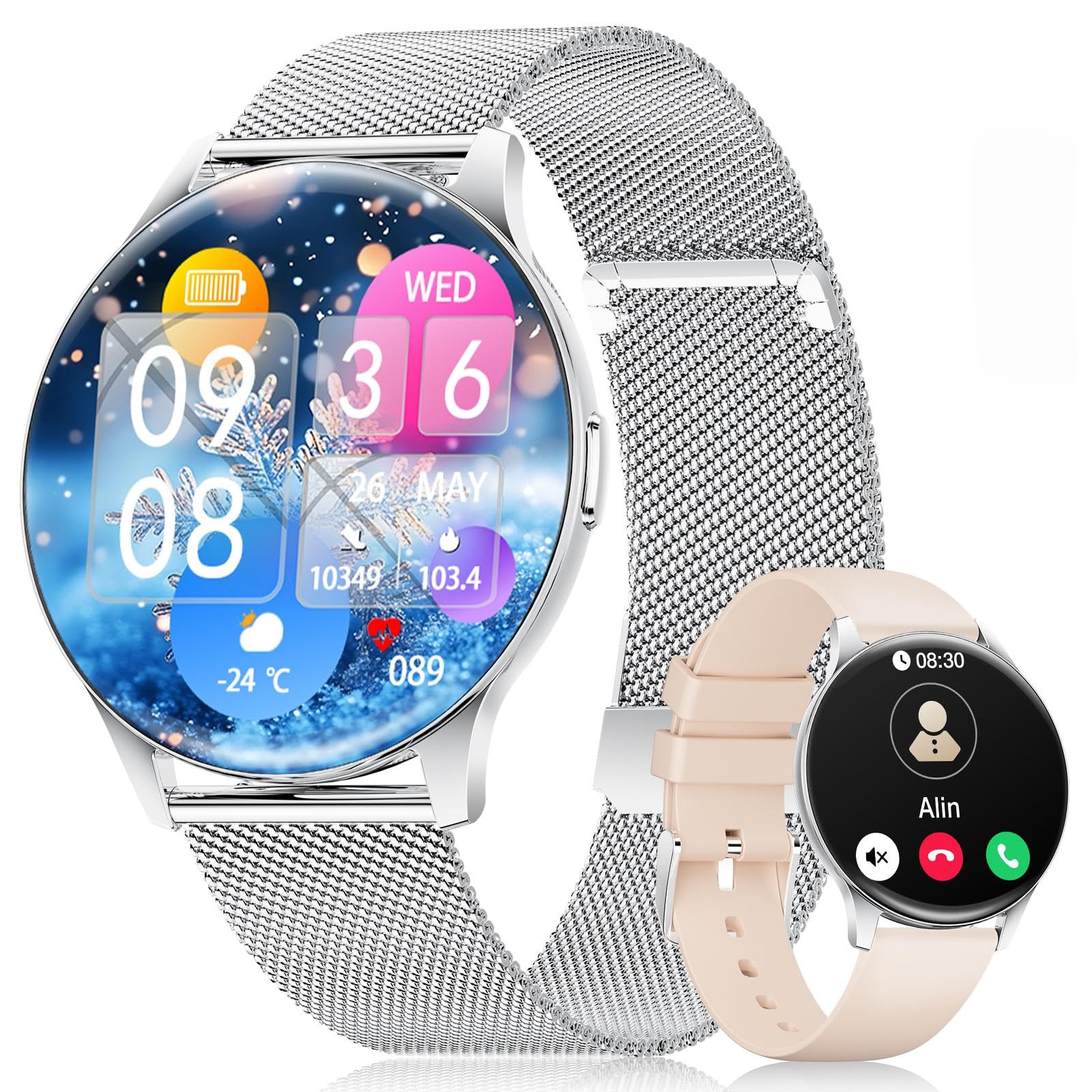 Lige Smart Watch For Women 1.43 Amoled Screen Answer/Make Call For