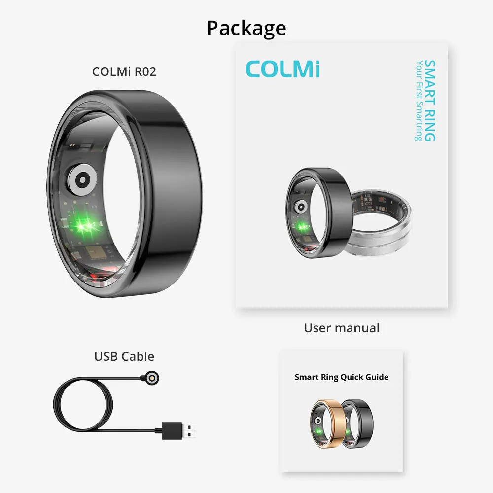 COLMI R02 Smart Ring, Military Grade Titanium IP68 5ATM Health Sport Modes