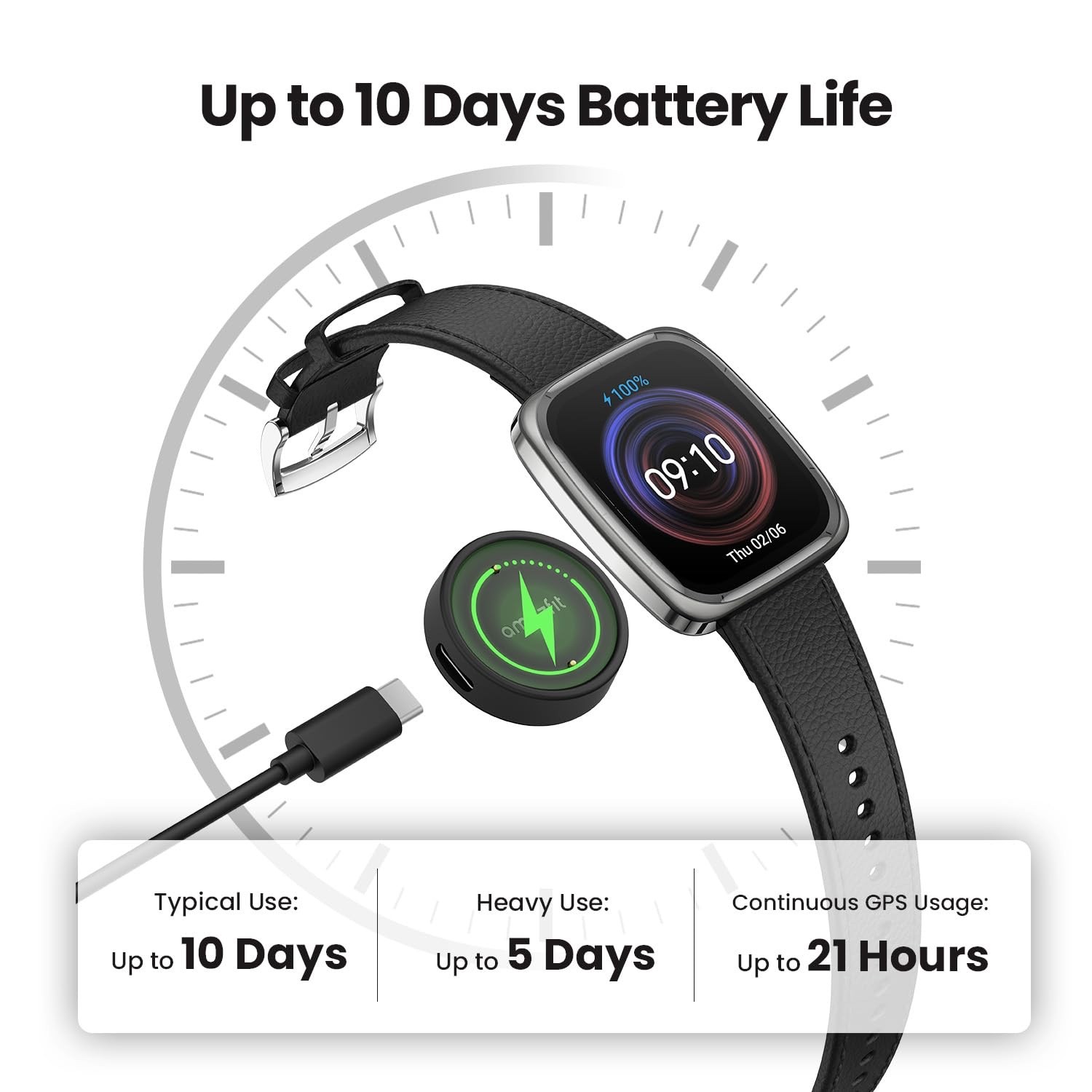 Amazfit Active 2 Square (Smartchoice), 2000 Nits Bright AMOLED Display