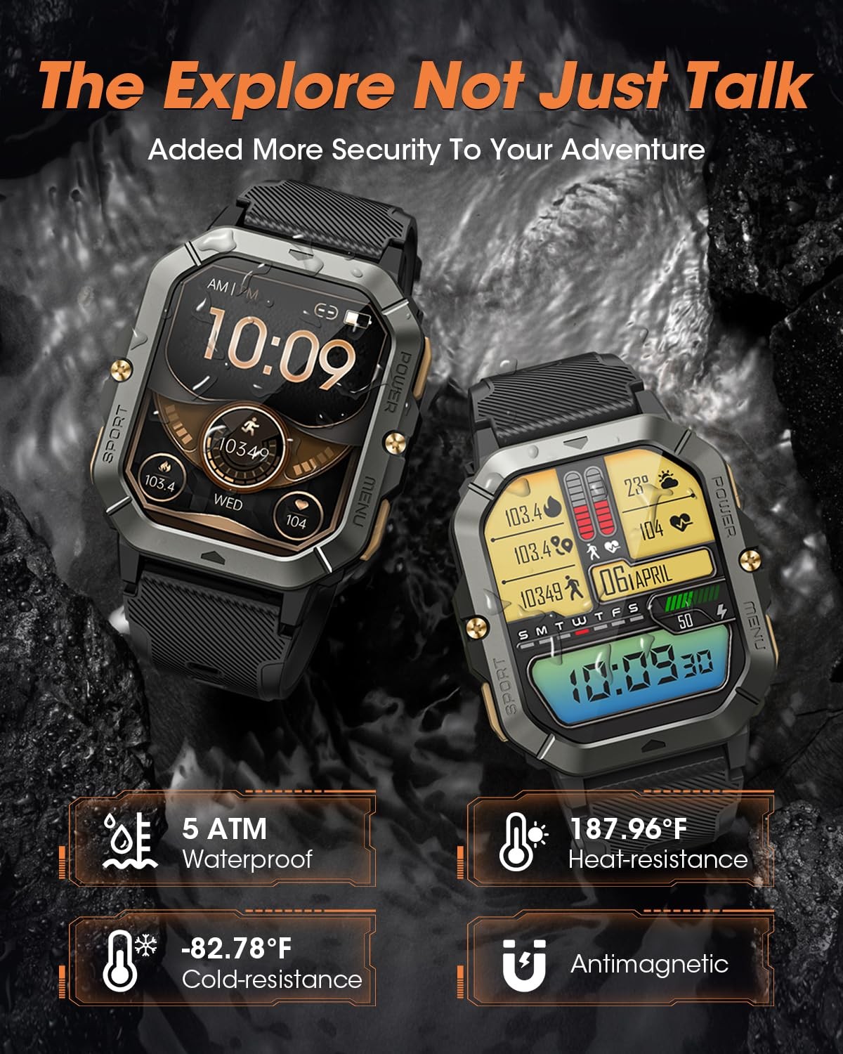 Military Smart Watches for Men (Answer/Make Calls), 2.02” Fitness Smart Watc…