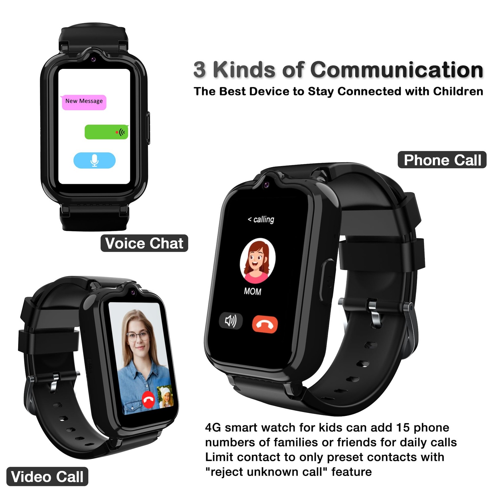 Toloso Kids Watch with GPS Tracker & Video Calling, Kid Smart Watch Boys with