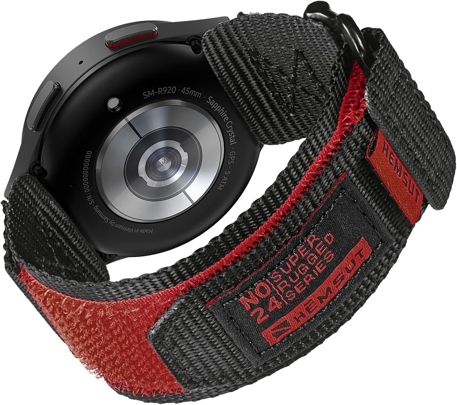 Quick Release Nylon Strap for Samsung Galaxy Watch 6 and Amazfit GTS 4 Black/Red