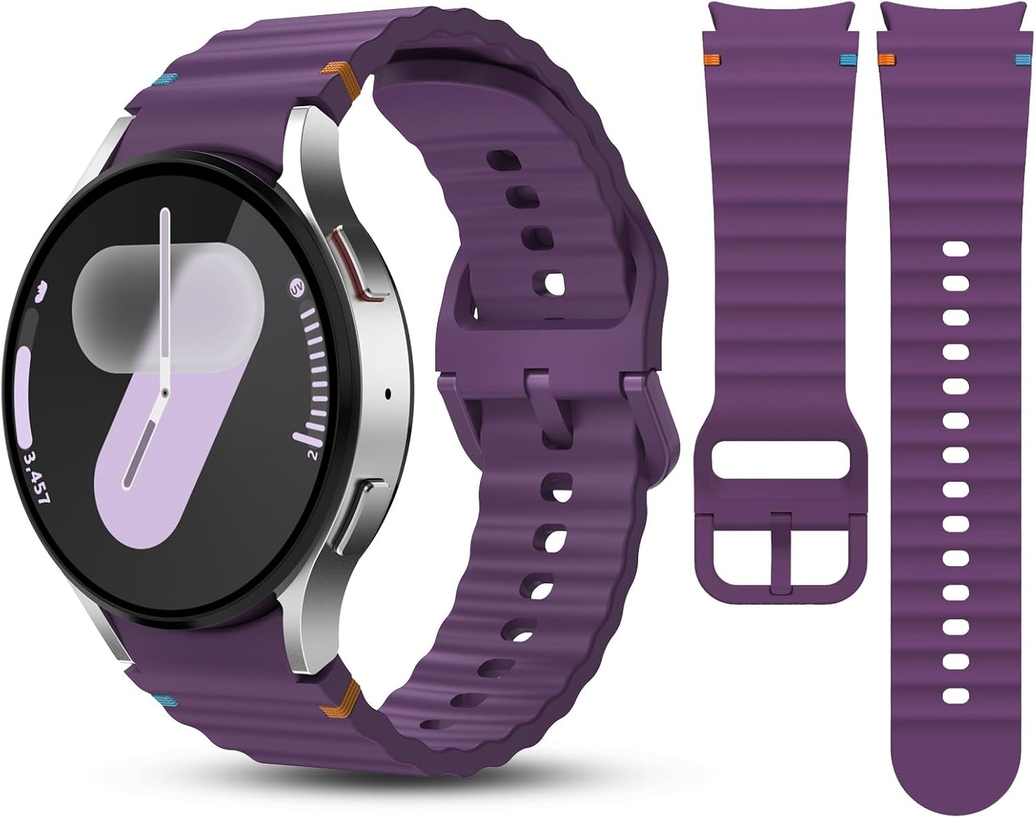 Deep Purple Soft Silicone Replacement Strap for Samsung Galaxy Watch 7 40mm/44mm