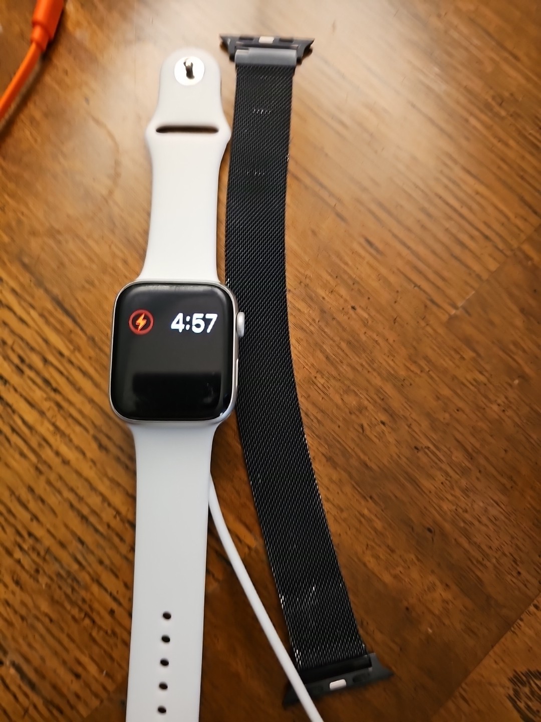 Apple Watch Series 5 44mm Silver Aluminum Case White Sport Band – (MWVD2LLA)