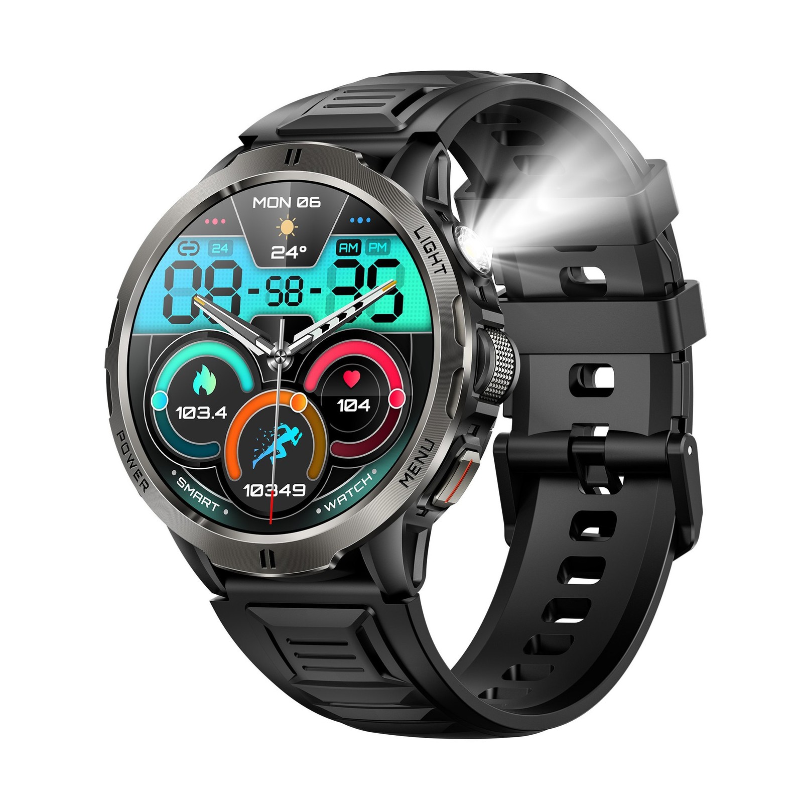 Military Smart Watches Bluetooth Call 1100mAh Compass Fitness Tracker Waterproof