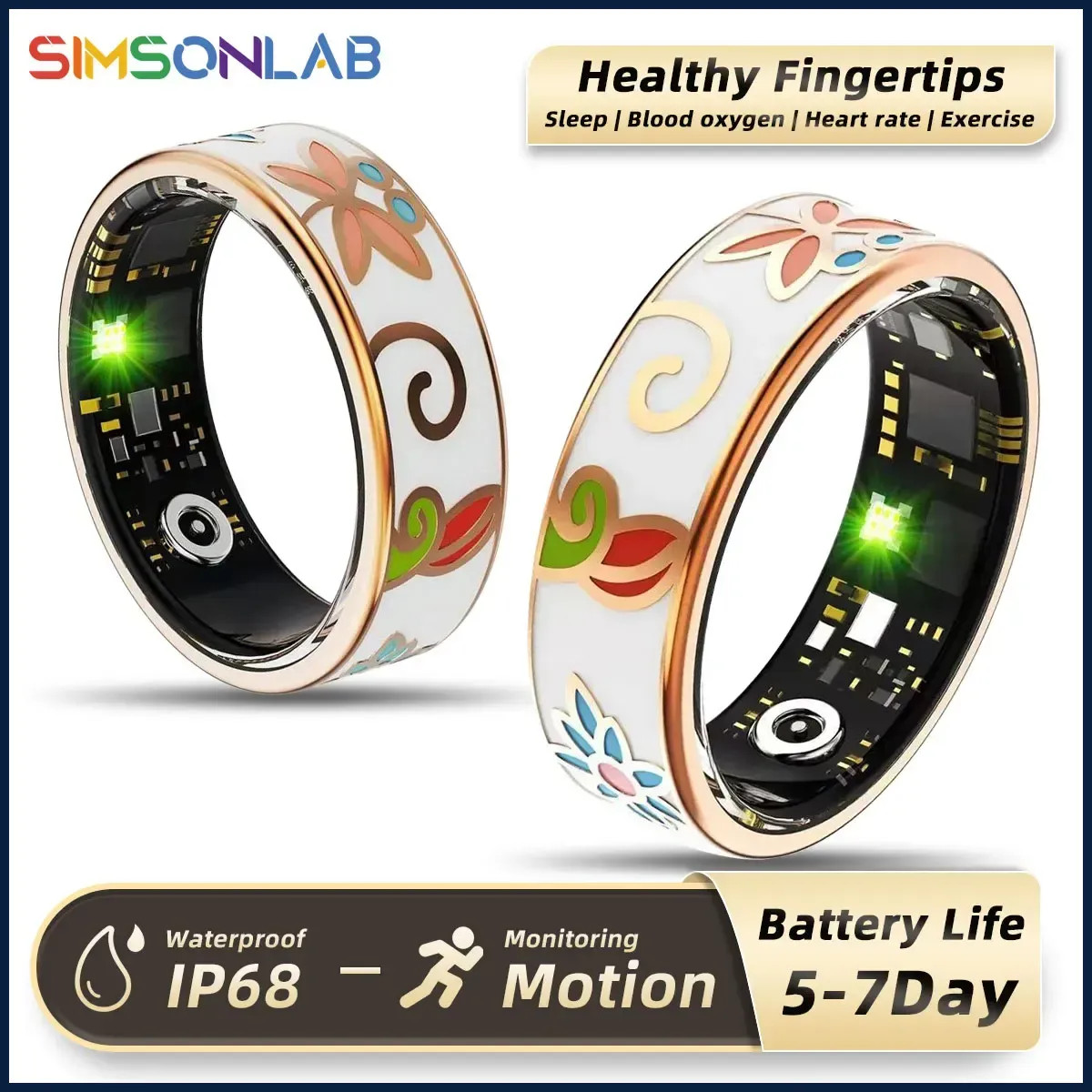 NEW Healthy Smart Ring 5 ATM Waterproof Wireless Call Heart Rate/Sleep/Blood