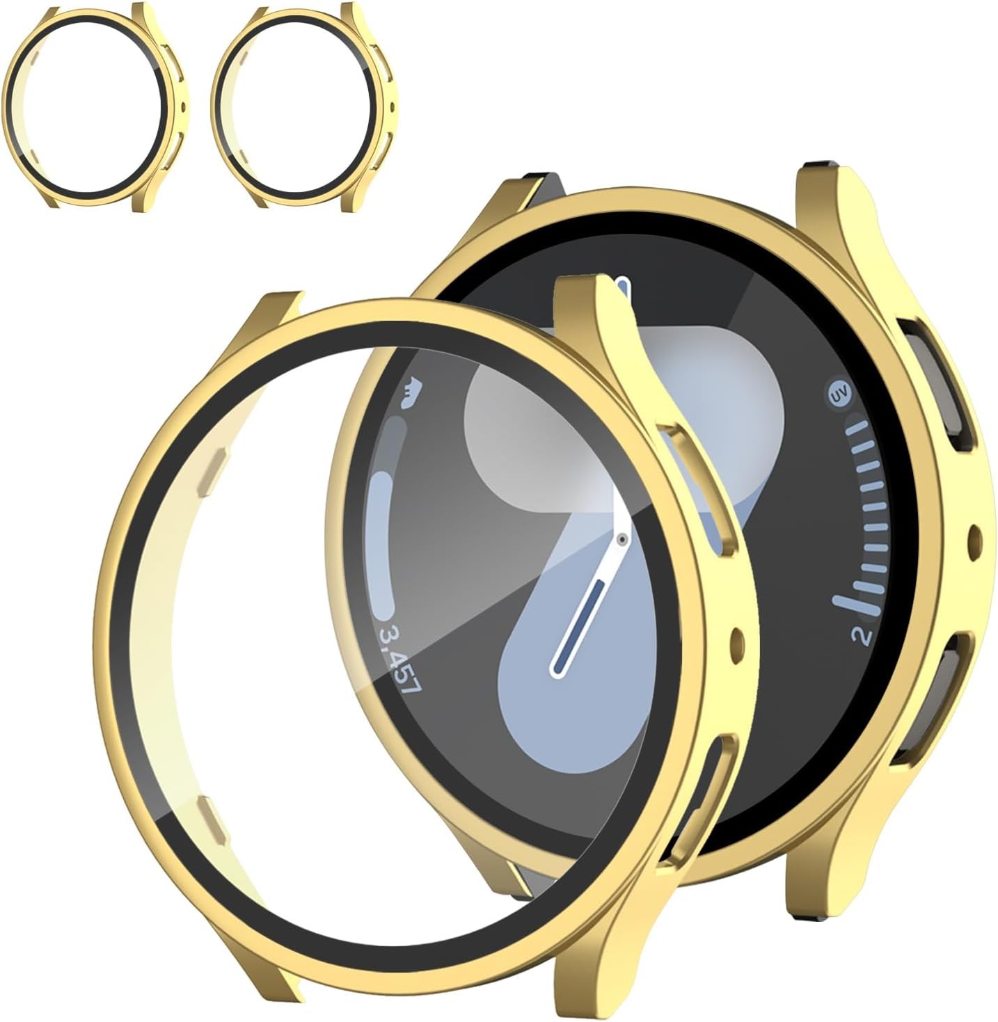 2 Pack Tempered Glass Case for Samsung Watch 7 40mm Ultra-Thin Scratch-Resistant