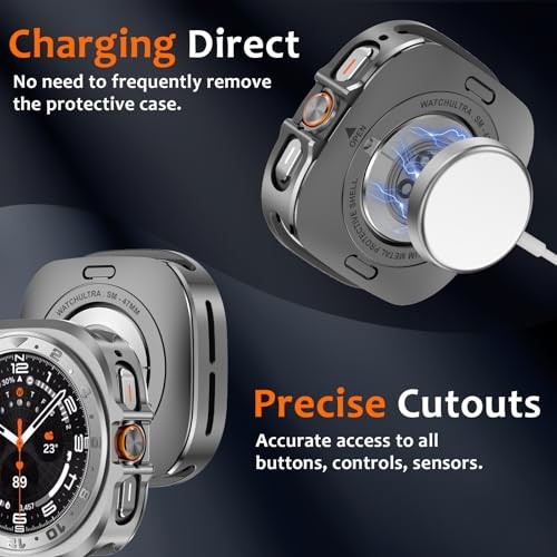 Numeric Metal Case Bumper Frame for Samsung Galaxy Watch Ultra 47mm Rugged Cover
