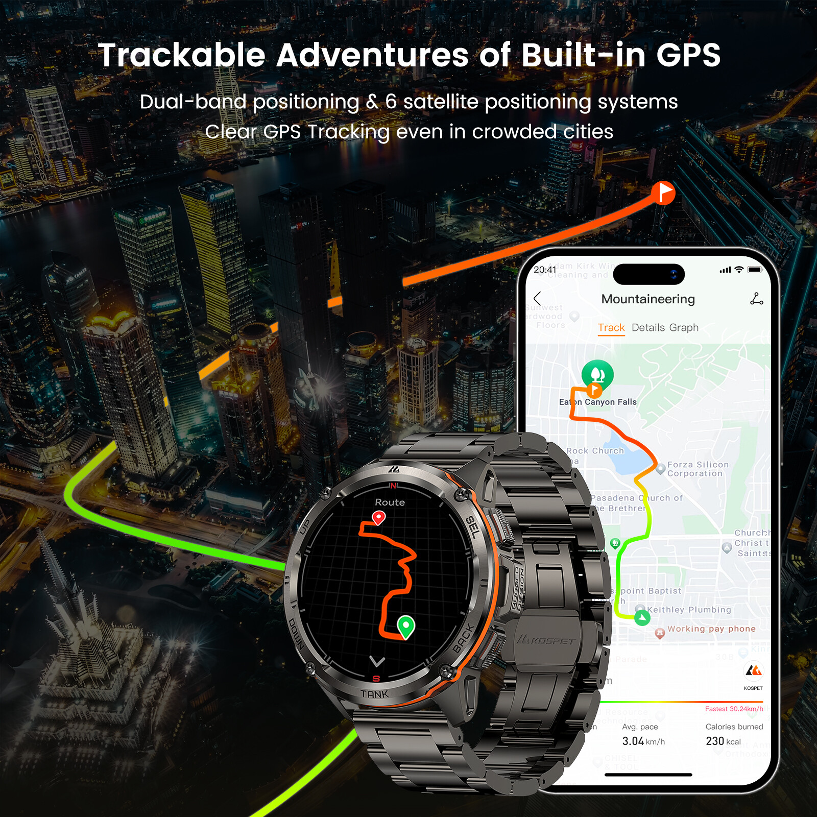 KOSPET TANK T3ULTRA Military GPS Smart Watch Men Rugged Tactical Fitness Tracker