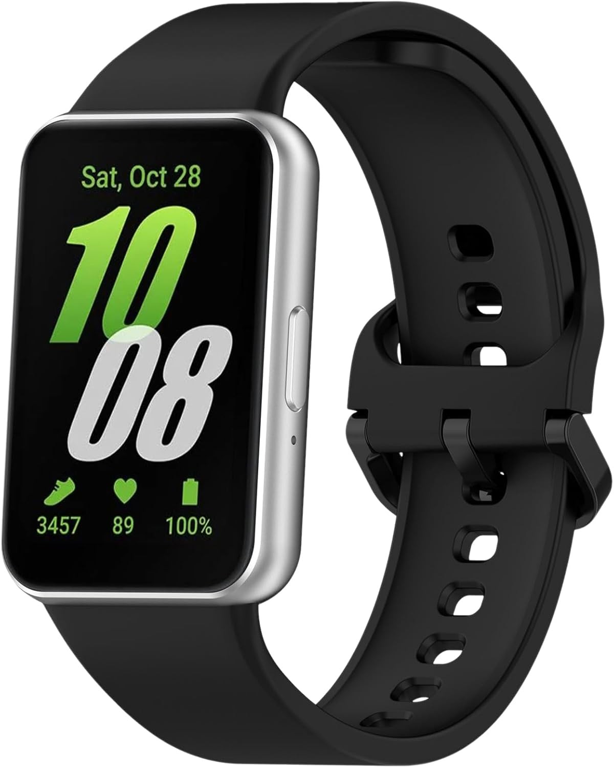 Adjustable Silicone Band for Samsung Galaxy Fit 3 SM-R390 – Black Replacement St