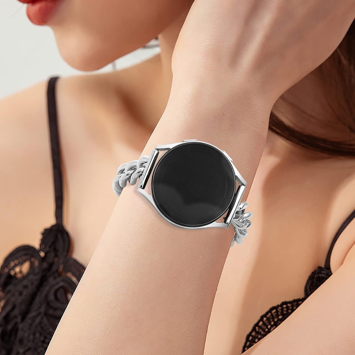 Only Strap For Samsung Galaxy Watch 7 6 5 4 40mm 44mm Metal Chain Band
