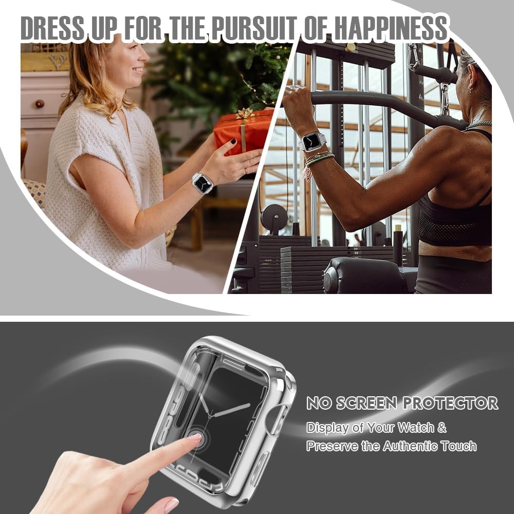 Case For Apple Watch Series 6/SE/5/4 40mm Shockproof Flexible Cover, Silver
