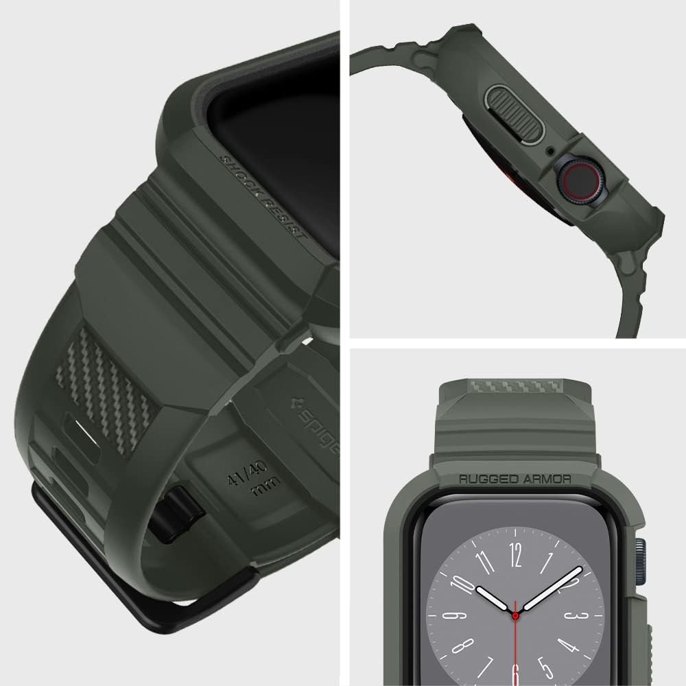 Military Green Rugged Armor Pro Strap for Apple Watch Ultra 49mm, Series 11 46mm