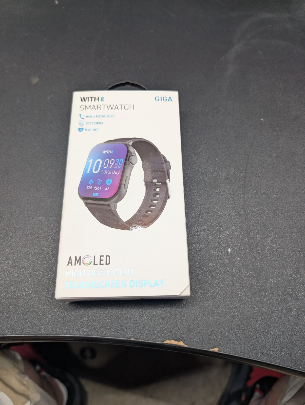 WITHit Giga HD Amoled Touchscreen Smartwatch (42/9002GYBKW) Black