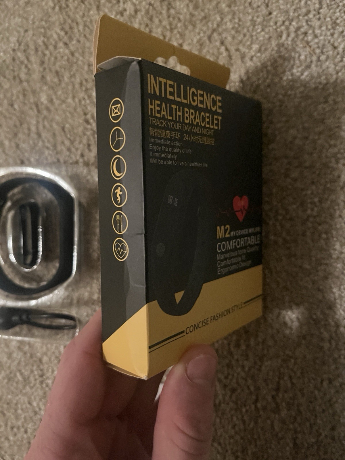 M2 Intelligence Health Bracelet Touch Screen Heart Rate My Device My Life Black