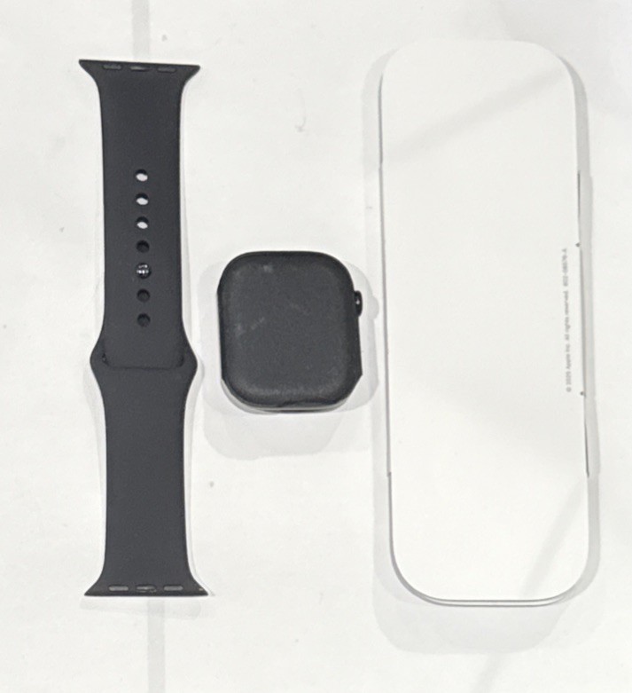 Apple Watch Series 11 46mm Jet Black Aluminum – Black Sport Band – New! No Box