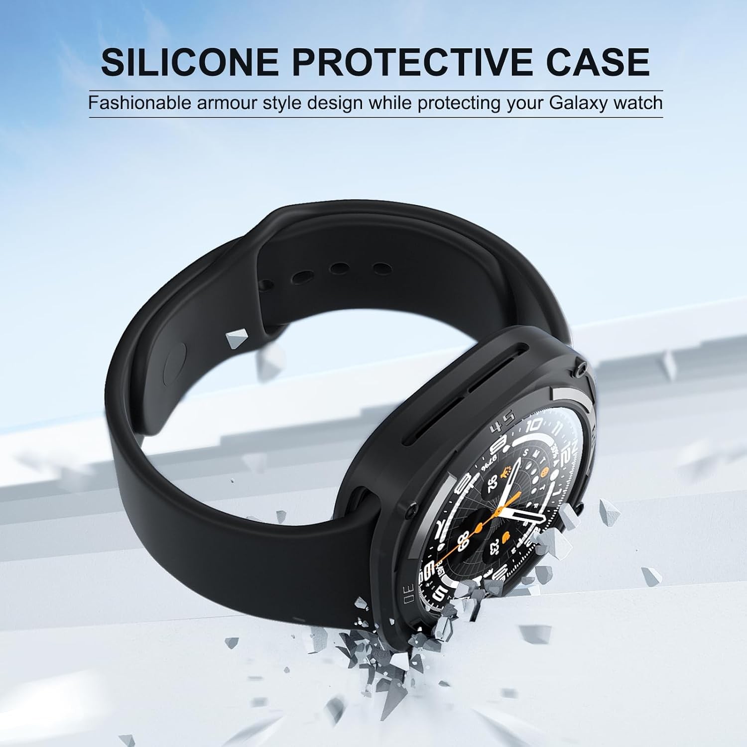 1-Pack TPU Bumper Case for Samsung Galaxy Watch Ultra 47mm, Anti-Scratch, Black