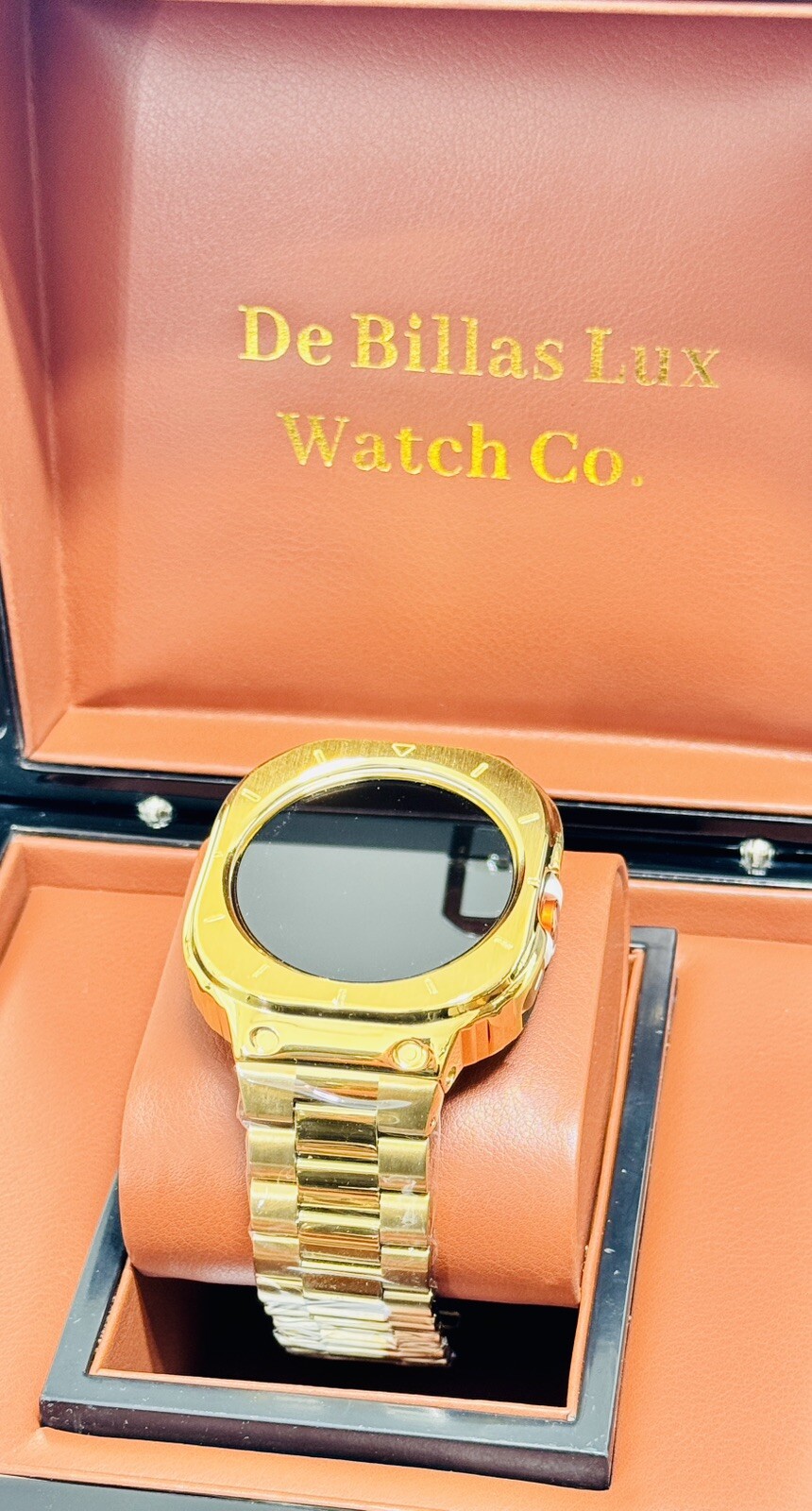 CUSTOM GOLD Samsung Galaxy Watch Ultra 47mm White 24k Gold Links Band