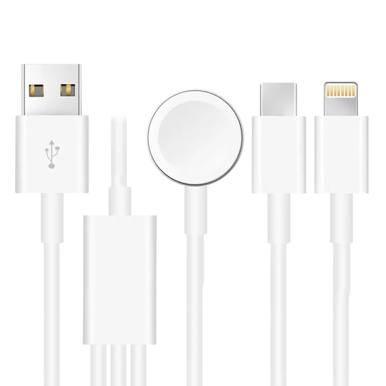 For Apple Watch Series & iPhone & Phone with Type-C Port 3 in 1 USB Magnetic Ch