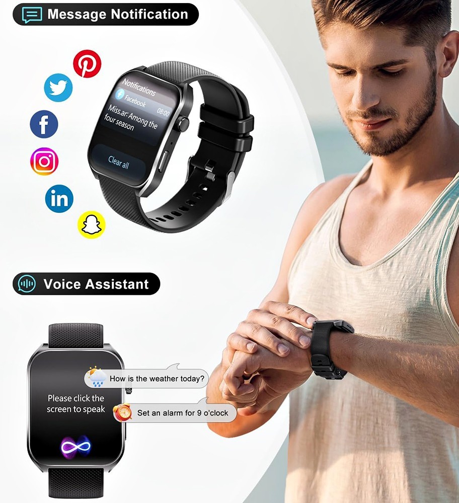 SMART WATCH AMOLED CURVED DISPLAY 2.04″ BLUETOOTH WATERPROOF MAGNETIC CHARGING