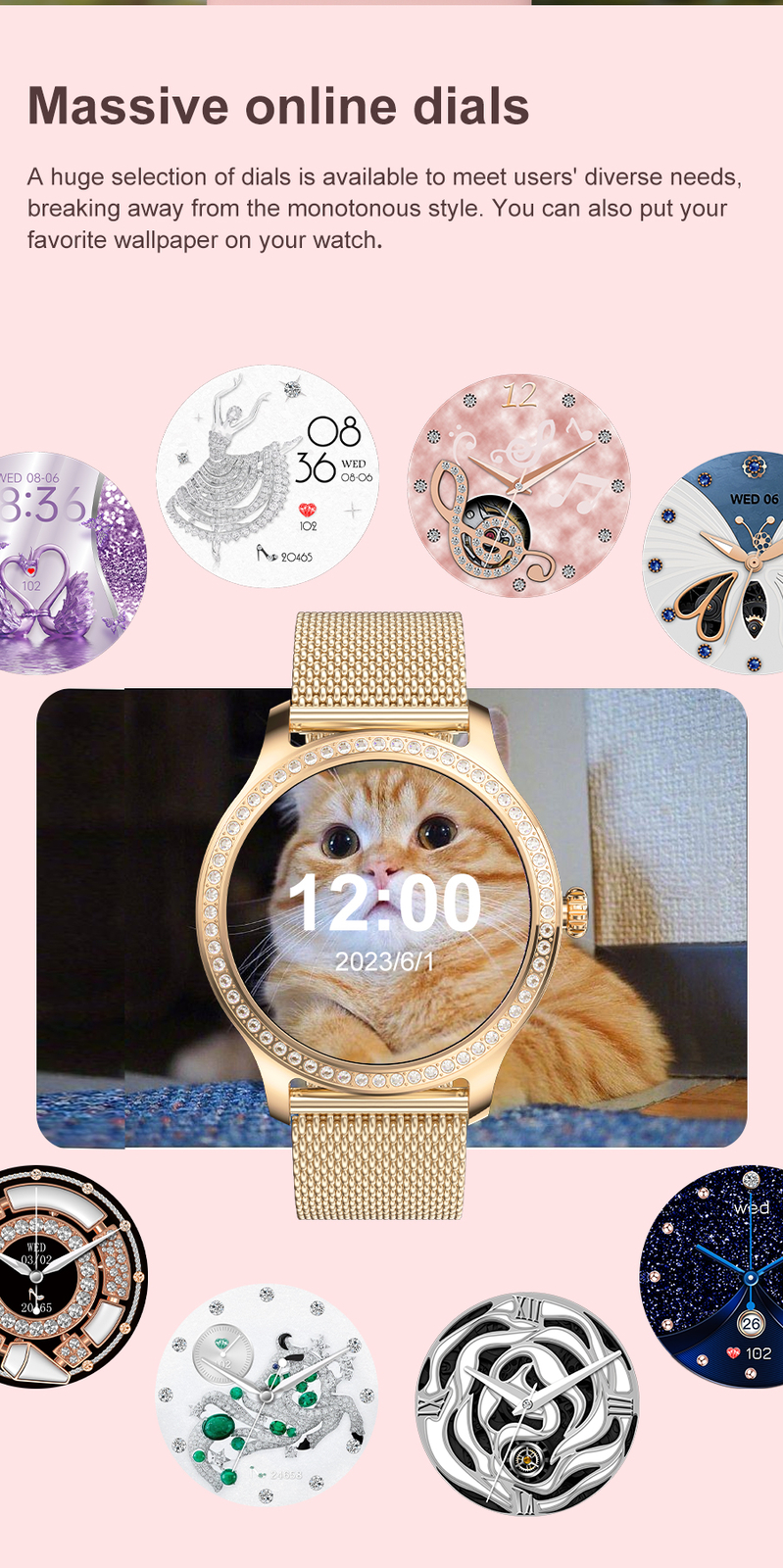 Smart Watch Women Ladies Bluetooth Call Fitness Tracker Waterproof Smartwatch