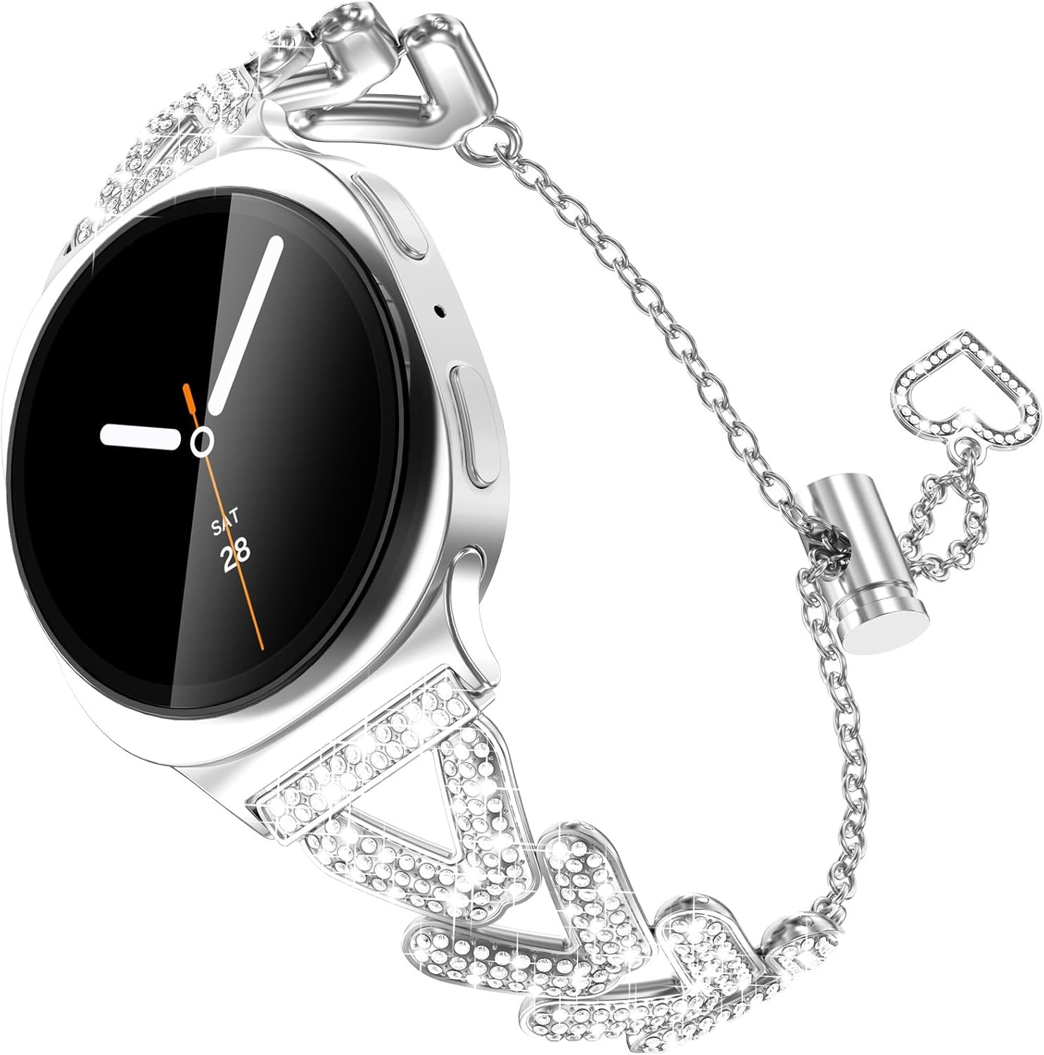 Silver Link Bracelet Strap for Samsung Galaxy Watch 7/6/5/4 40mm 44mm 45mm 47mm