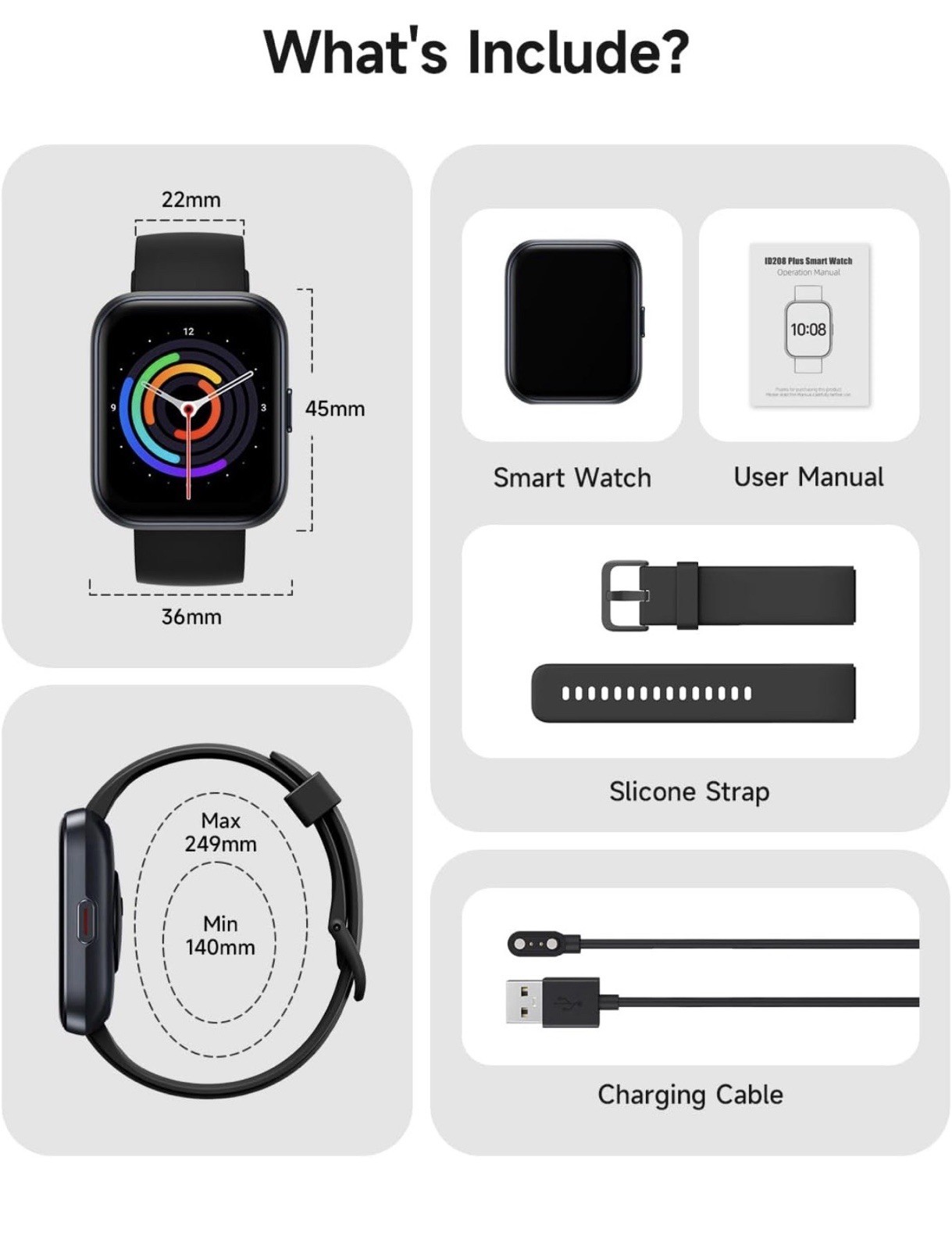 Woneligo Smart Watch for Women, 1.85″ Touch Screen Fitness Tracker, Waterproof