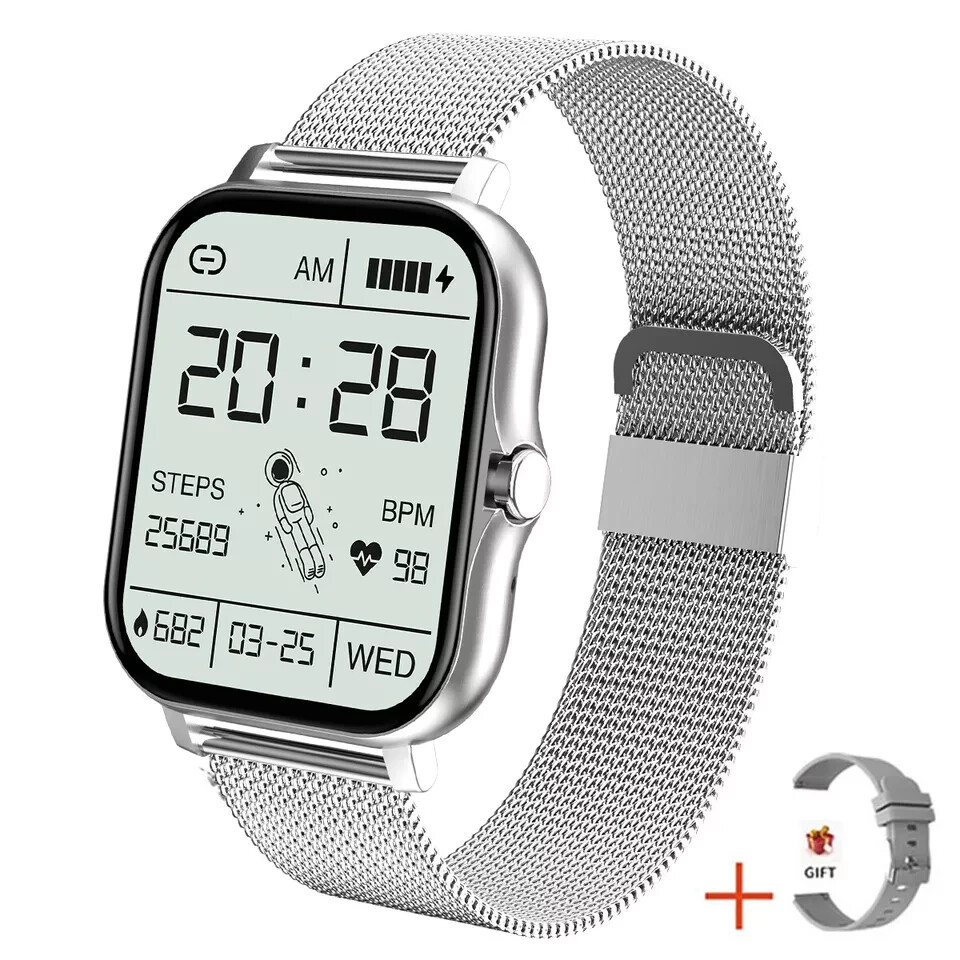 2024 New Men’s Women’s Sports For Smart Watch W/ Large Screen Silicone Y13 PINK