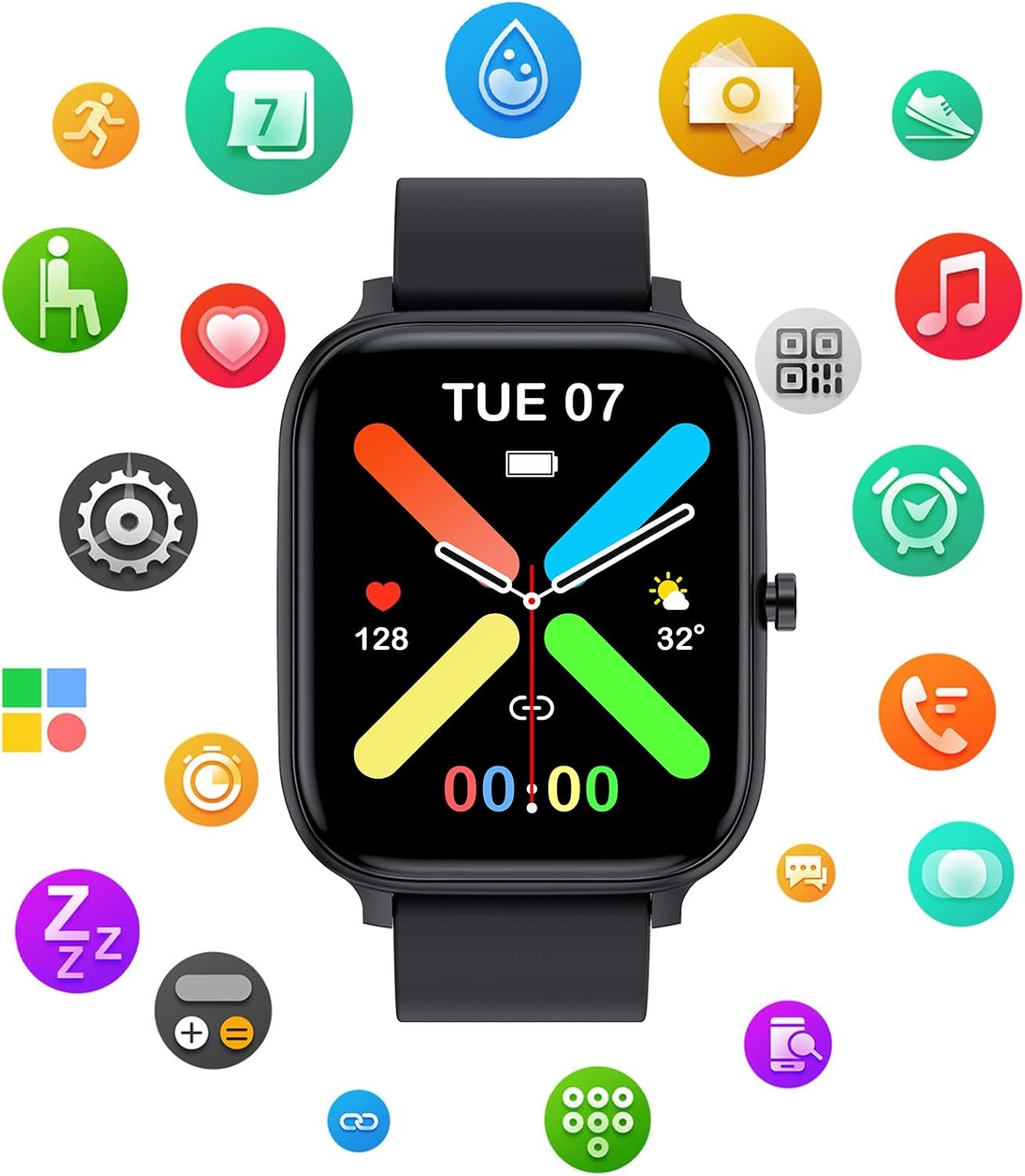 Smart Watch Is Compatible with IOS, Android Touch Screen Waterproof Bluetooh
