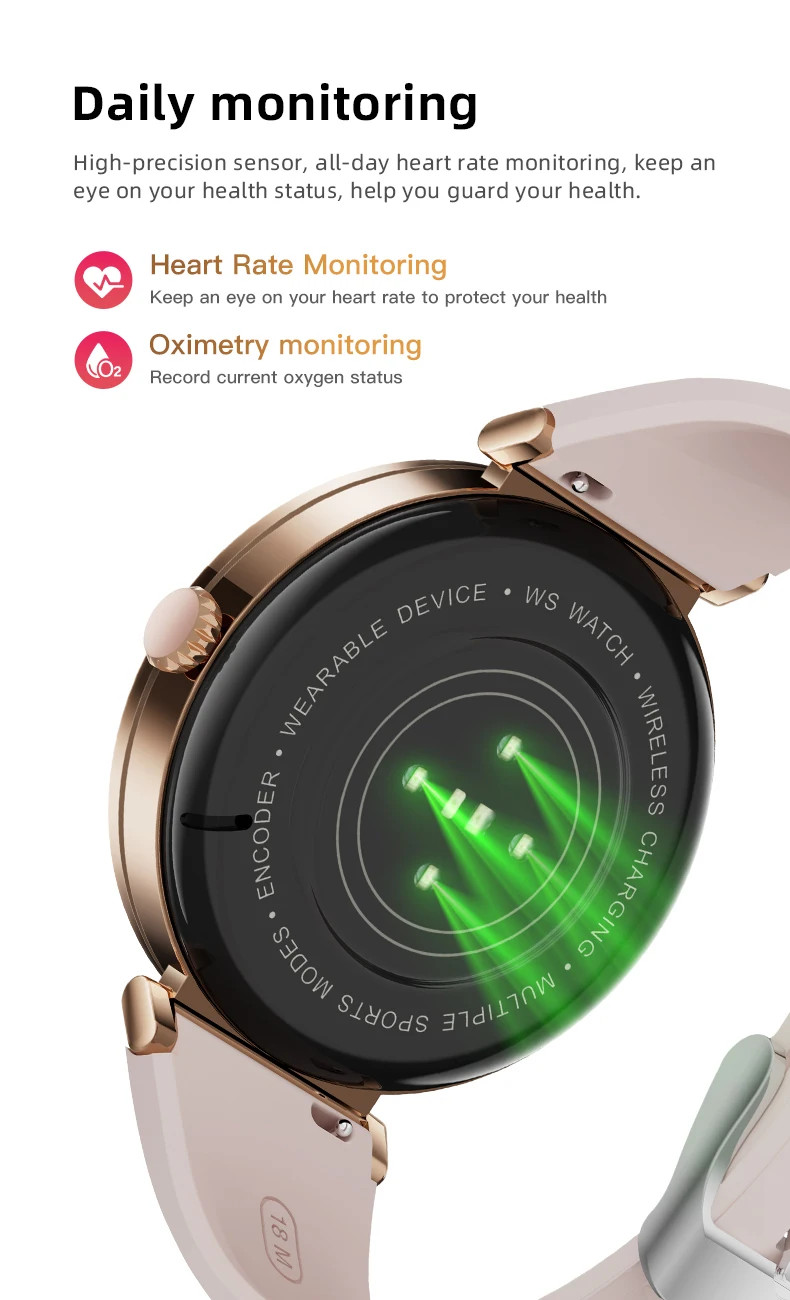 Smart Watch For Women Bluetooth Cal Heart Rate Monitor Waterproof Sports Fitness