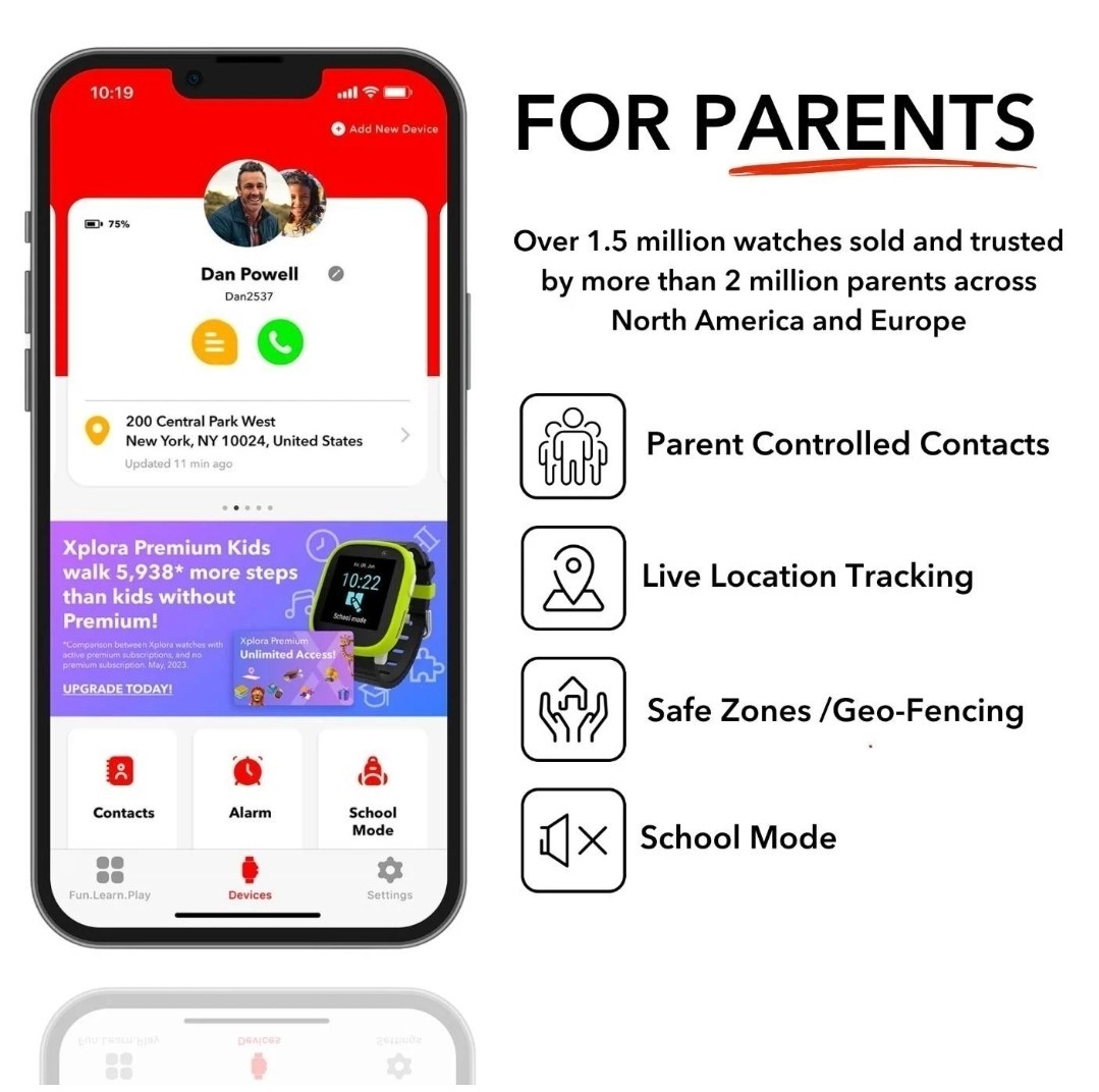 Xplora XGO3 Kids Smart Watch Cell Phone GPS Tracker – Black with SIM Card