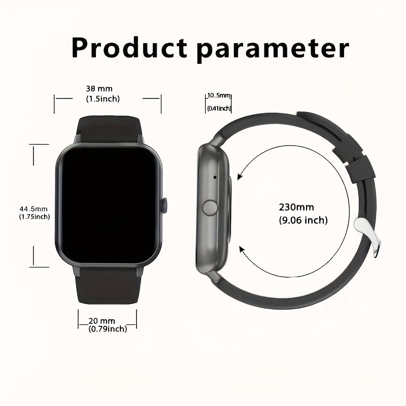 Black Alexa Smart Watch Fitness Bluetooth Call Watch for Android iPhone Samsung.