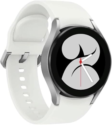 Samsung Galaxy Watch4 SM-R860 40mm Aluminum Case with Leather Band – Silver…