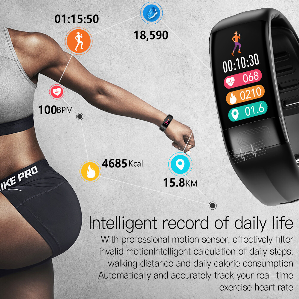 P11 Plus ECG+PPG Smart Bracelet Blood Pressure Heart Rate Monitor FitnessTracker