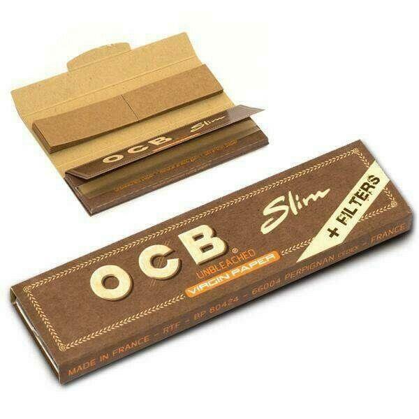 OCB Virgin Brown King Size Unbleached + Filter Tips Rolling Papers 16 Booklets