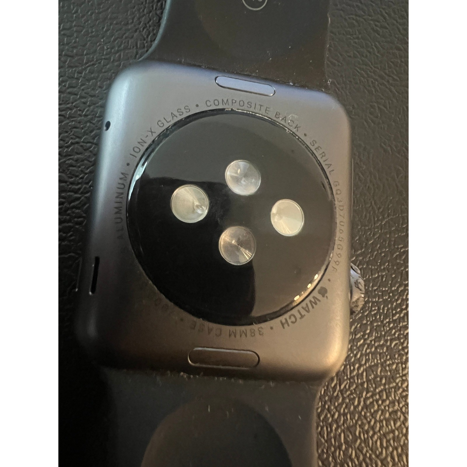 Apple Watch 1st Gen 38mm Space Gray Aluminum Case Black Sport Band 7000 Series