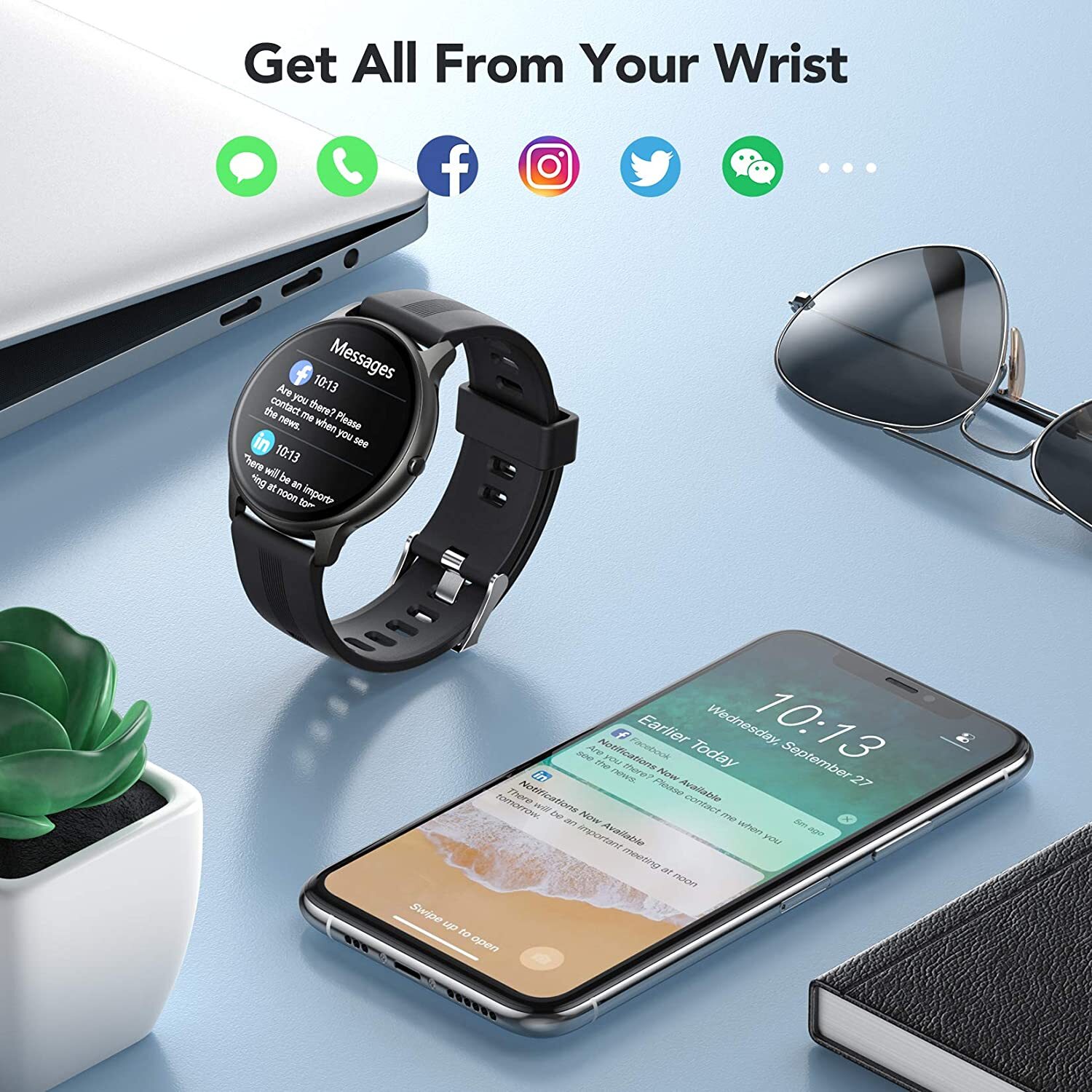 Smart Watch Men Women Fitness Tracker Heart Rate Sport Android iOS Touch Gift