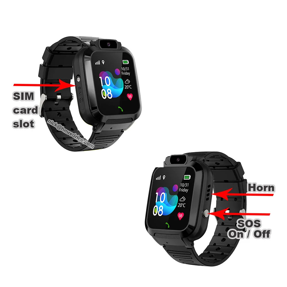 KIDS Smart Watch with SOS Button IP67 Waterproof TFT Display Magnetic Charging