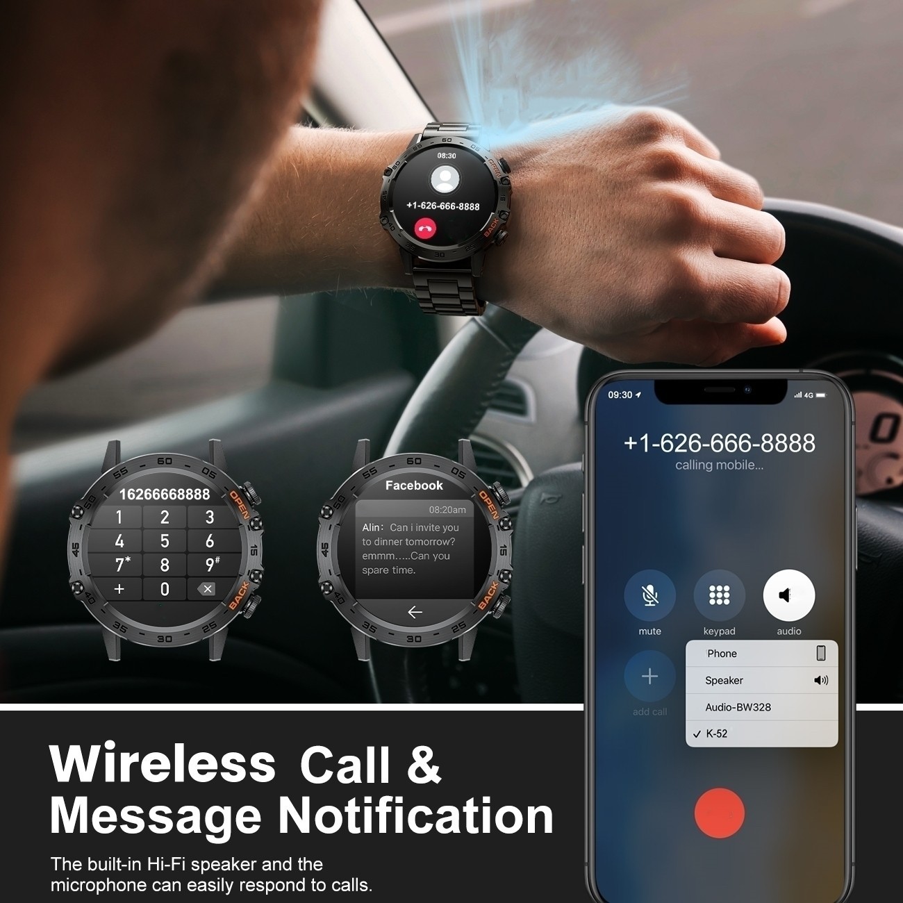 2026 Smart Watch for Men Bluetooth Call Receive/Dial Heart Rate Fitness Tracker