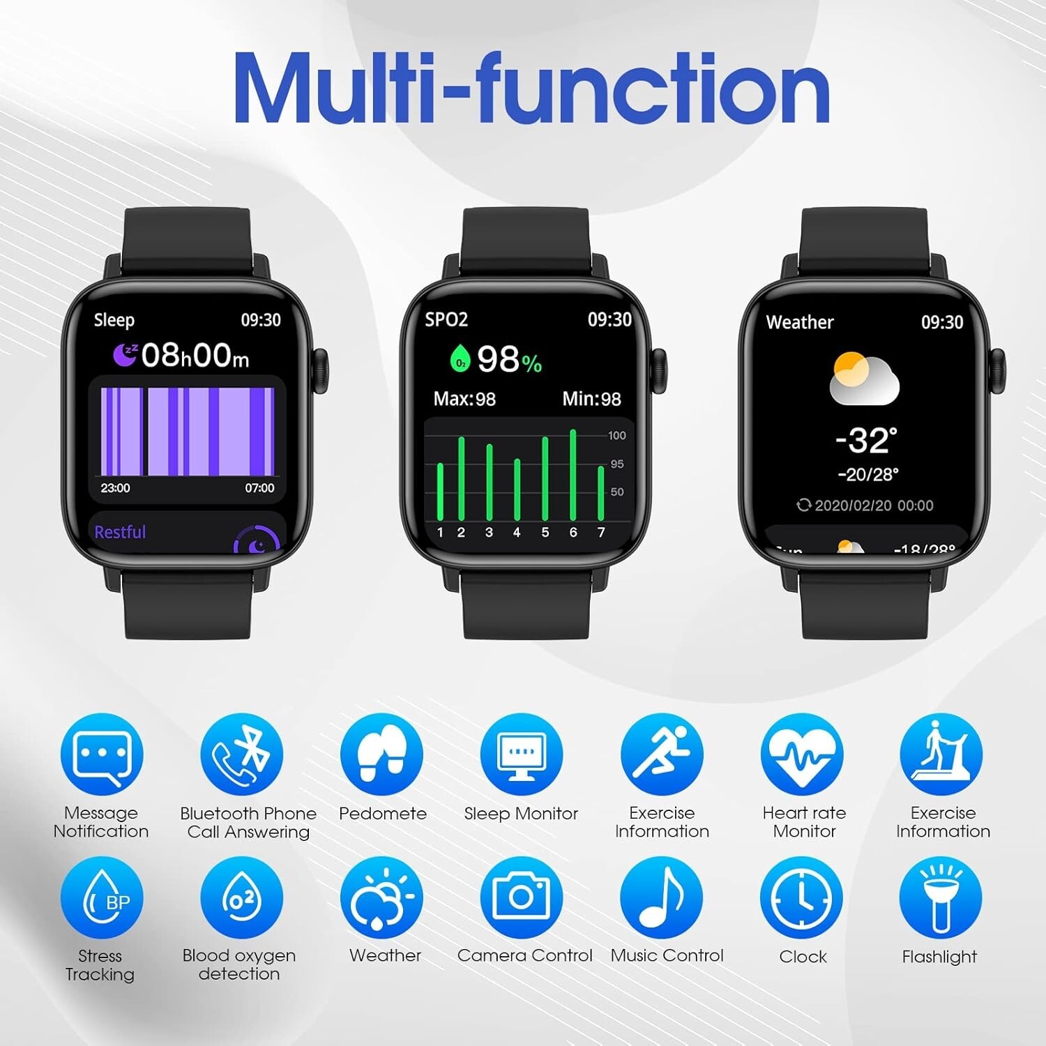 Smart Watch for iPhone/Android Phones Answer/Make Calls – 1.9″ HD Screen Fitn…
