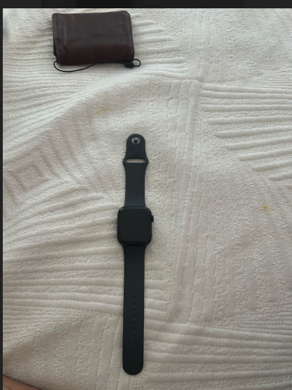 Apple Watch Series 9 45mm Aluminum Case with M/L Sport Band – Midnight (GPS)…